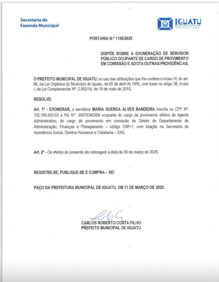 Prefeito de Iguatu exonera servidora após suspeita de desvio de recursos destinados à APAE - Cn7