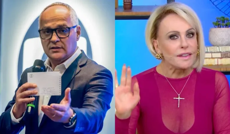 Amauri Soares, diretor da TV e Estúdios Globo, e Ana Maria Braga no Mais Você (Foto: Camila Cara/EF Studio e Reprodução/TV Globo)