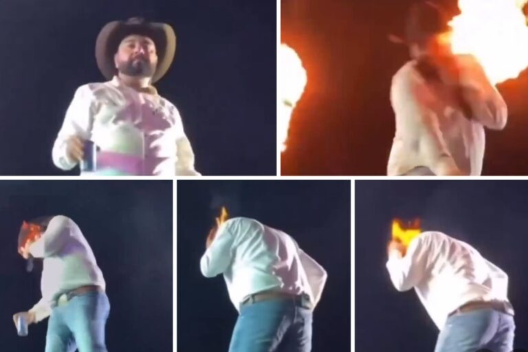 Sertanejo Léo atingido por labaredas