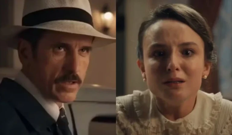 Ernesto (Eriberto Leão) e Estela (Larissa Manoela) em Êta Mundo Melhor (Foto: Reprodução/TV Globo)
